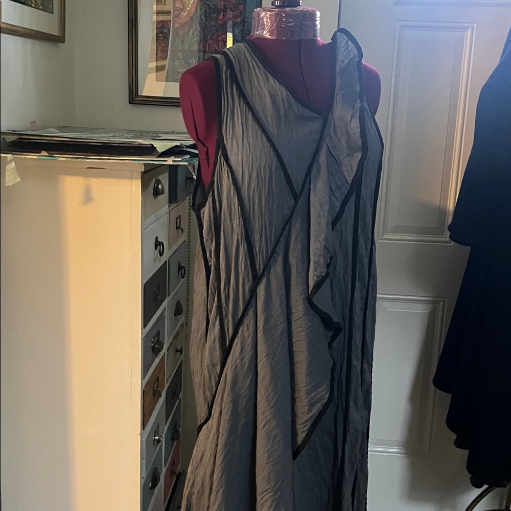 Elegant Gray Sleeveless Cynthia Ashby Dress - Picture 3 of 6